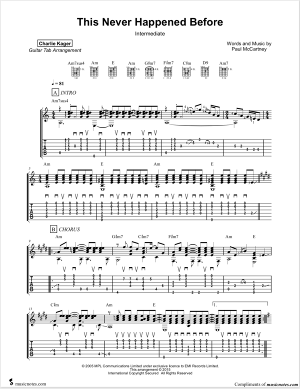 This Never Happened Before TAB SCORE FREE PREVIEW Classical Fingerstyle Guitar